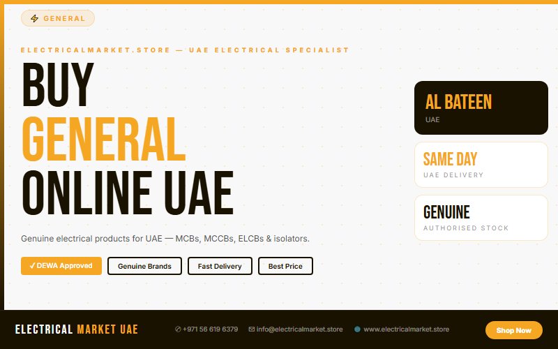 Electrical Equipment for UAE Contractors — Buy Online from Al Bateen