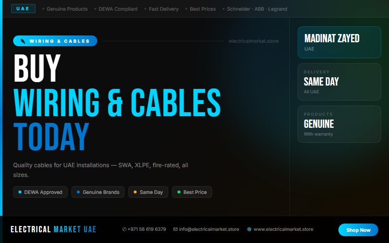 XLPE Cable UAE — 1000V Rated Cables for Madinat Zayed Industrial Projects