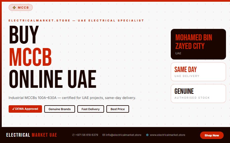 MCCB for Warehouses Mohamed Bin Zayed City UAE — Industrial Panel Solutions 2026