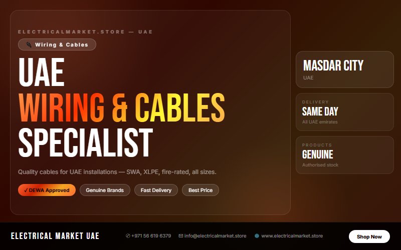 Buy Electrical Wire Online UAE — Fast Delivery to Masdar City 2026