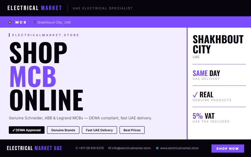 Buy MCBs Online UAE — Same Day Delivery to Shakhbout City and All Emirates