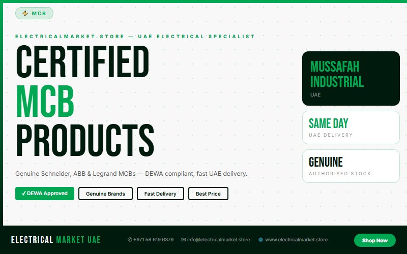 Best MCB Prices in Mussafah Industrial UAE — Buy Schneider, ABB & Legrand Online 2026