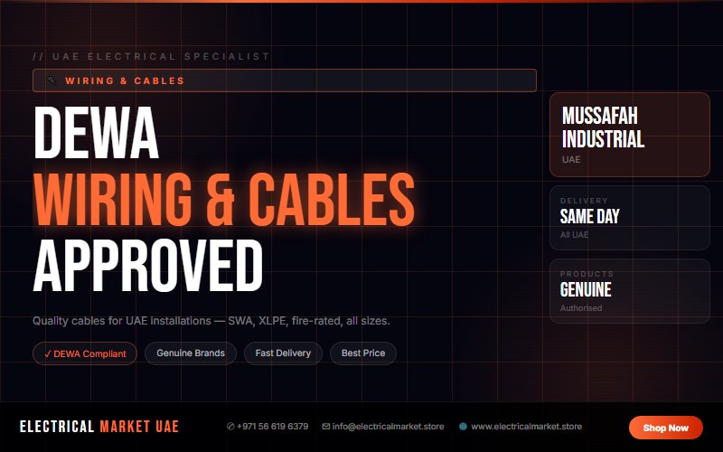 1.5mm Cable UAE — Lighting Circuit Wire for Mussafah Industrial Homes