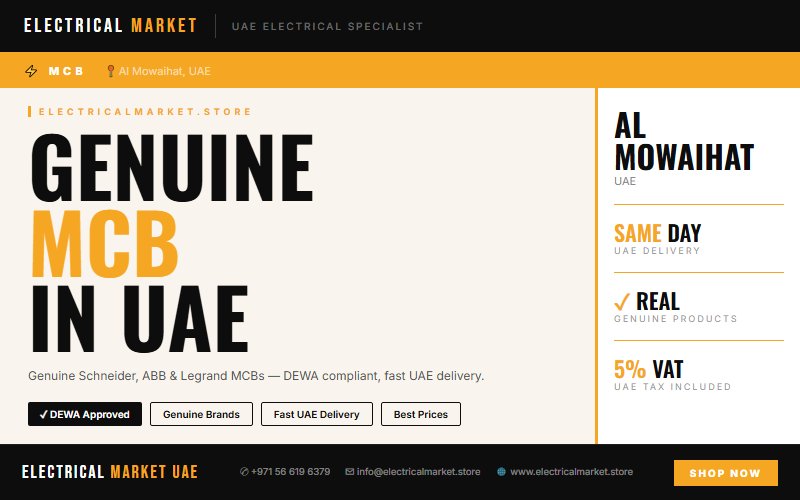 MCB Price List UAE 2026 — Best Deals in Al Mowaihat for Licensed Electricians