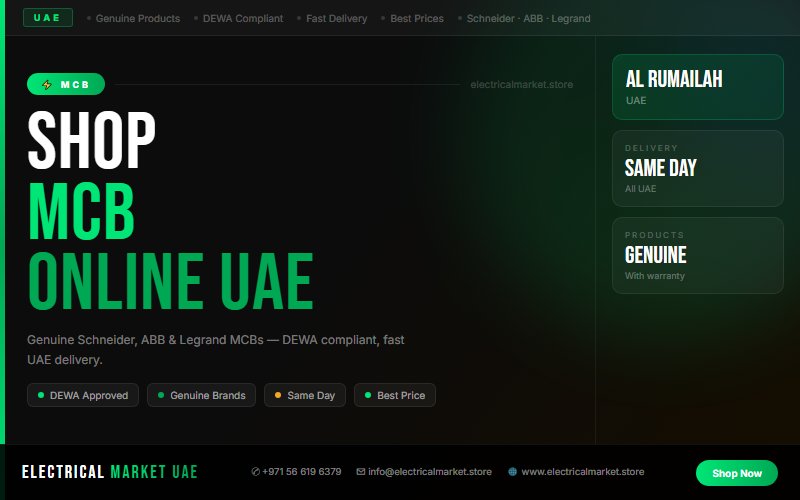 C-Curve MCB UAE — Best Choice for Commercial Installations in Al Rumailah