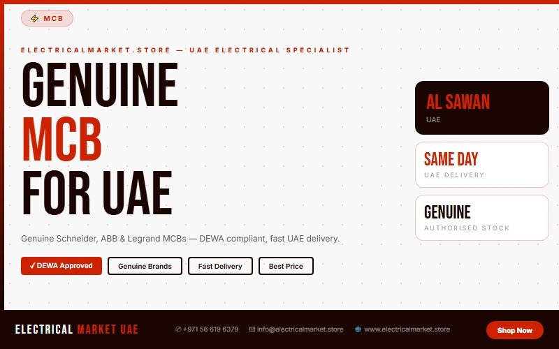 Buy 6A MCB to 63A MCB UAE — Full Size Range Delivered to Al Sawan