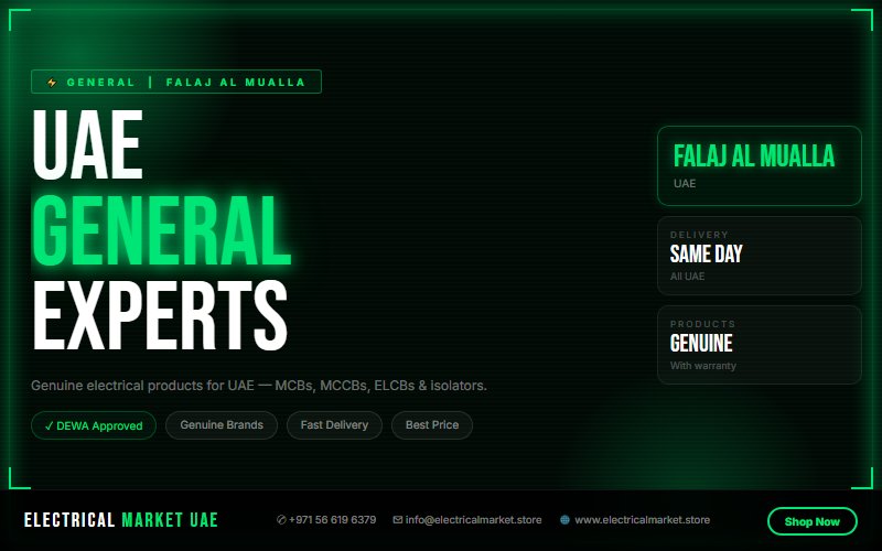 Electrical Products UAE — MCB, MCCB, ELCB & Isolators in Falaj Al Mualla