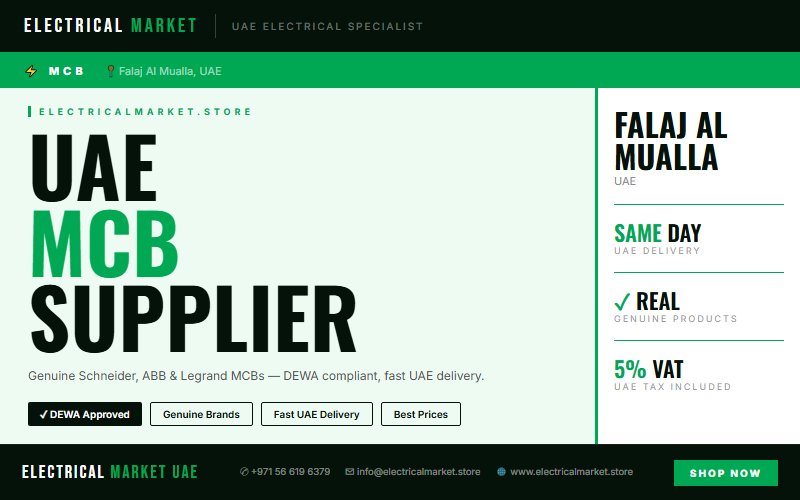 Where to Buy MCBs in Falaj Al Mualla — Genuine Brands, Fast Delivery 2026