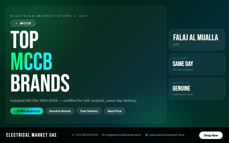 Buy MCCB Online UAE — 100A to 630A, Next Day Delivery to Falaj Al Mualla