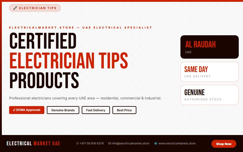Trusted Electricians Covering Al Raudah and All UAE Areas — Electrical Market 2026