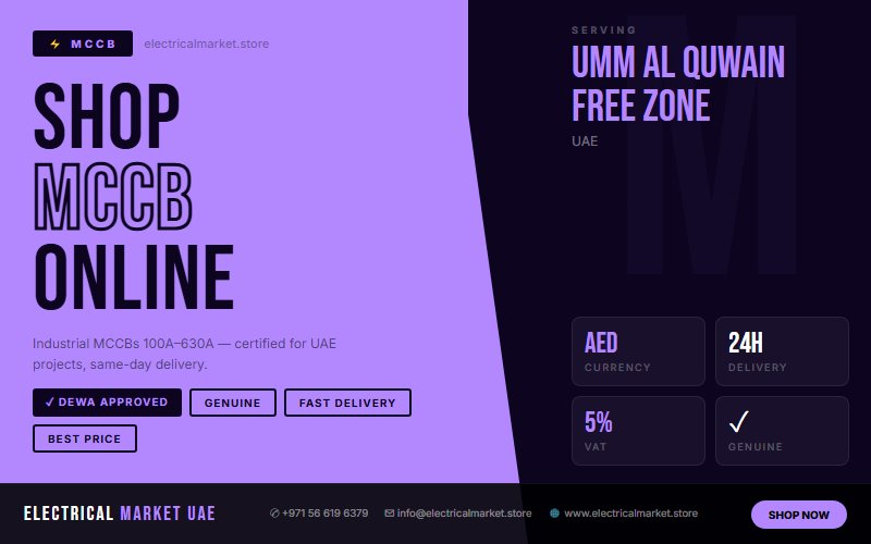 Adjustable MCCB UAE — Electronic Trip Unit Breakers for Umm Al Quwain Free Zone